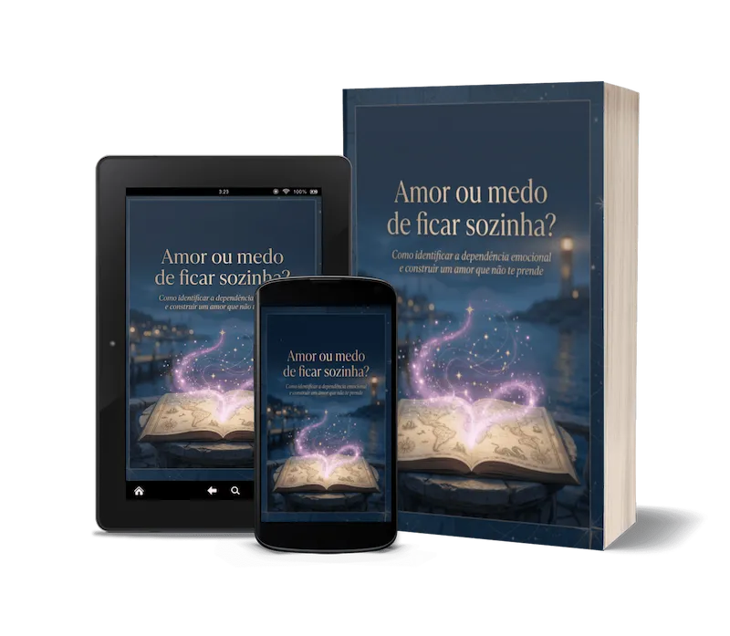 E-book 'Amor ou Medo de Ficar Sozinha?' disponível em múltiplos dispositivos